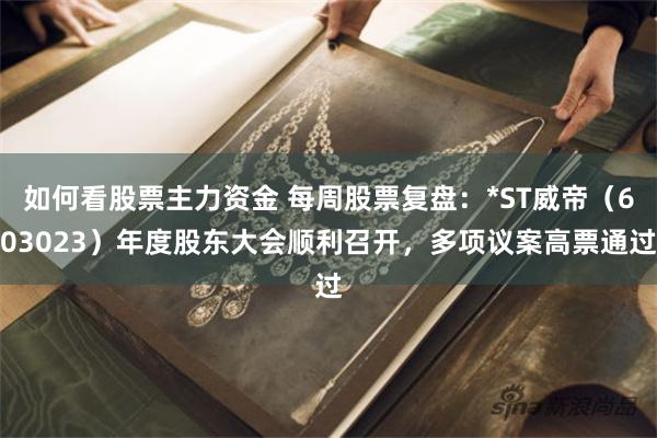 如何看股票主力资金 每周股票复盘：*ST威帝（603023）年度股东大会顺利召开，多项议案高票通过