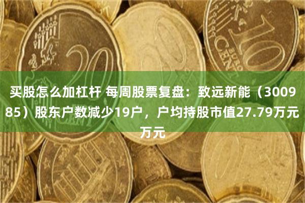 买股怎么加杠杆 每周股票复盘：致远新能（300985）股东户数减少19户，户均持股市值27.79万元