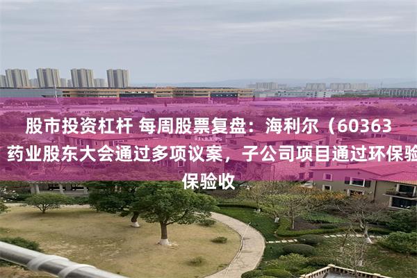 股市投资杠杆 每周股票复盘：海利尔（603639）药业股东大会通过多项议案，子公司项目通过环保验收