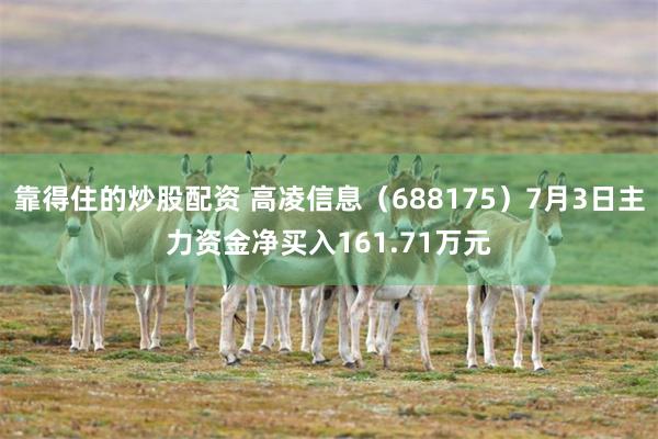 靠得住的炒股配资 高凌信息（688175）7月3日主力资金净买入161.71万元