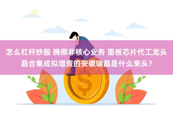怎么杠杆炒股 腾挪非核心业务 面板芯片代工龙头晶合集成拟增资的安徽瑞晶是什么来头？