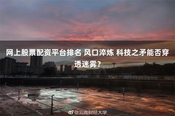 网上股票配资平台排名 风口淬炼 科技之矛能否穿透迷雾？