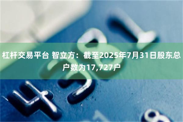 杠杆交易平台 智立方：截至2025年7月31日股东总户数为17,727户