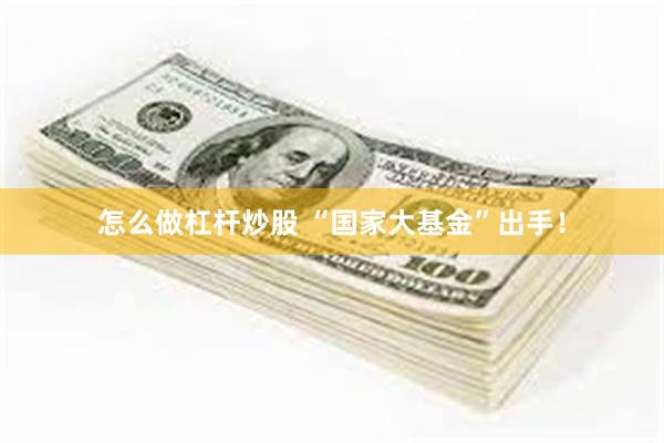 怎么做杠杆炒股 “国家大基金”出手！