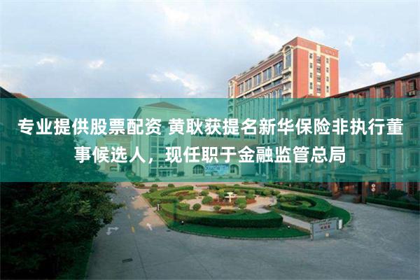 专业提供股票配资 黄耿获提名新华保险非执行董事候选人，现任职于金融监管总局