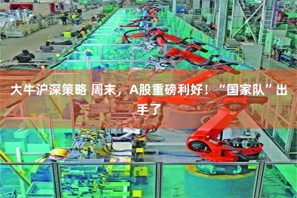 大牛沪深策略 周末，A股重磅利好！“国家队”出手了