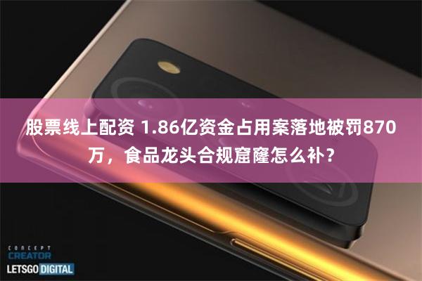股票线上配资 1.86亿资金占用案落地被罚870万，食品龙头合规窟窿怎么补？